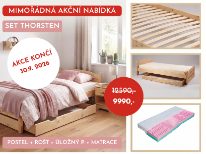 Spántkový set Thorsten 90x200 cm přírodní smrk