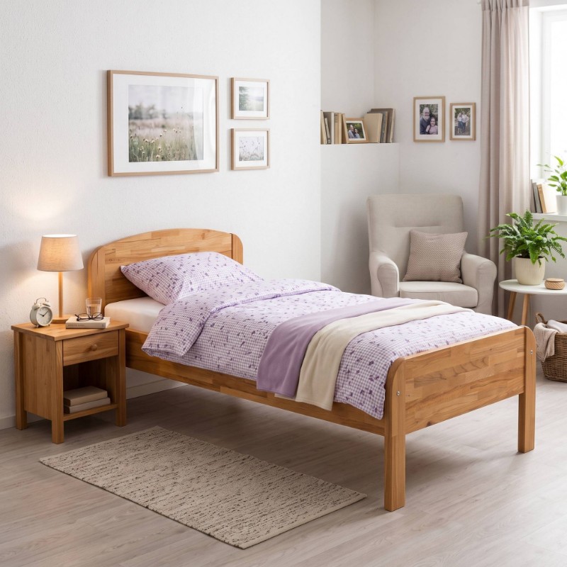 Postel pro seniory Bergamo 100x200 cm buk nízké čelo